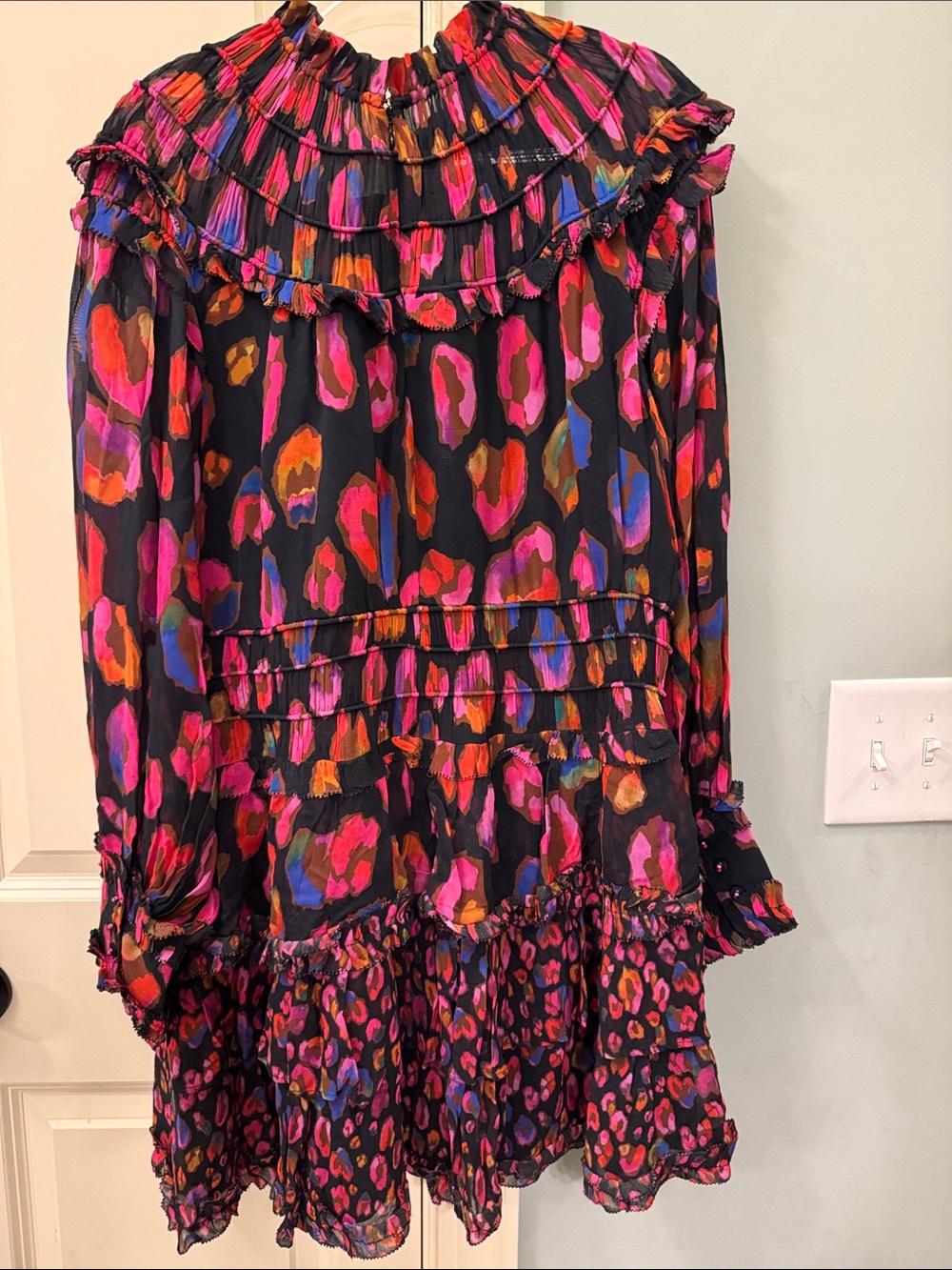 FARM Rio Black Multicolor Ruffle Tiered Dress - Picture 3 of 13